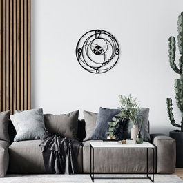 Wallity Enzoclock - S027 Reloj de pared de metal negro